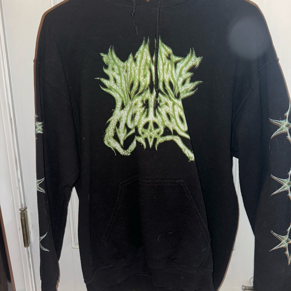 Bring Me The Horizon Medium 2023 Fall Out Boy TourBlack and Green Graphic Hoodie